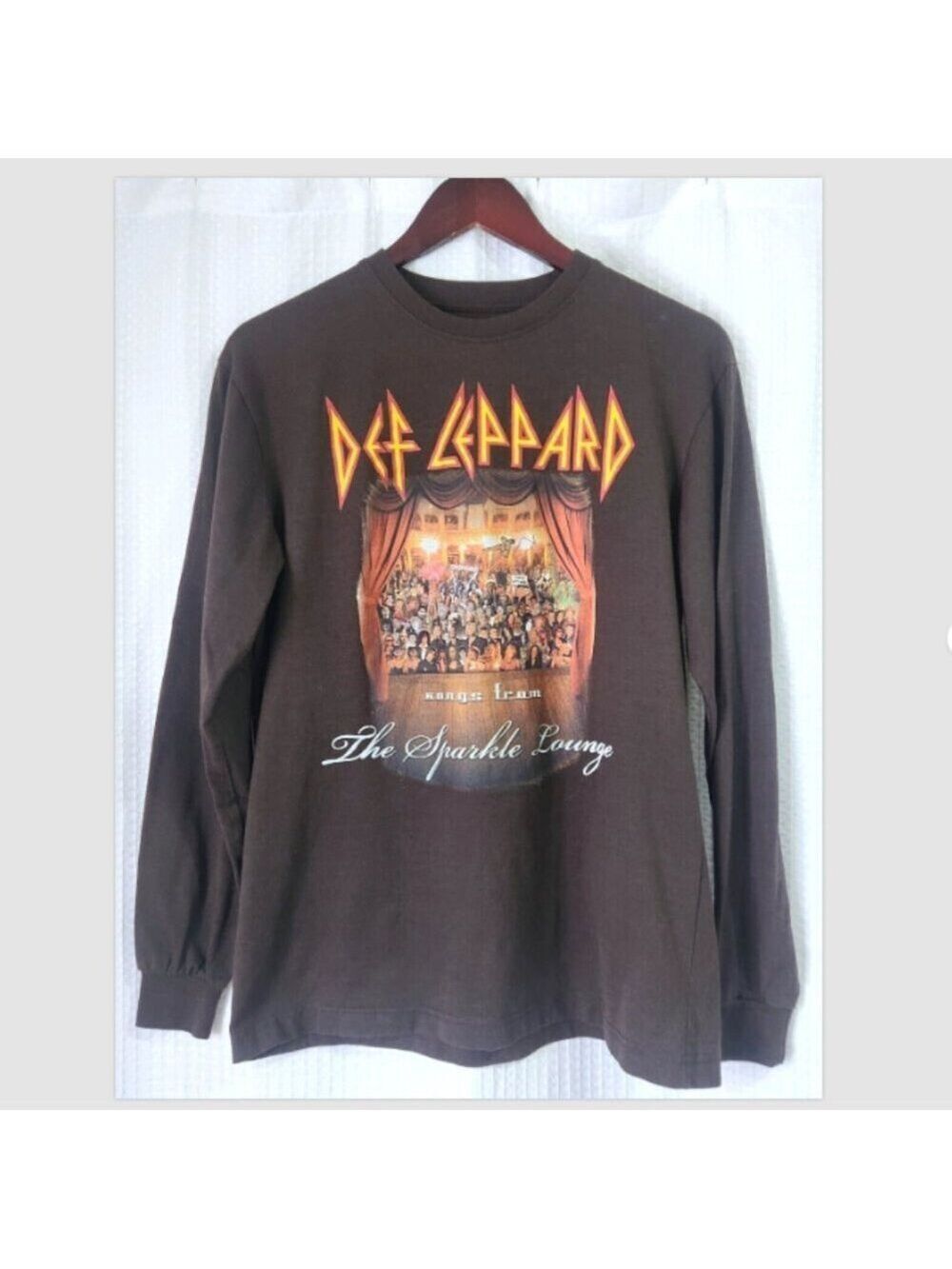 Def Leppard T Shirt Mens Med Brown Songs from the Sparkle Lounge Graphic